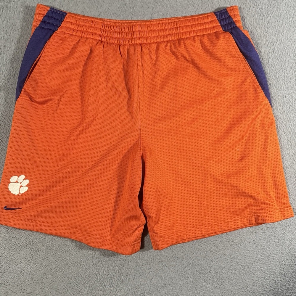 Vintage Clemson Tigers Shorts Mens Small NCAA Basketball Nike Fi tDry Reversible